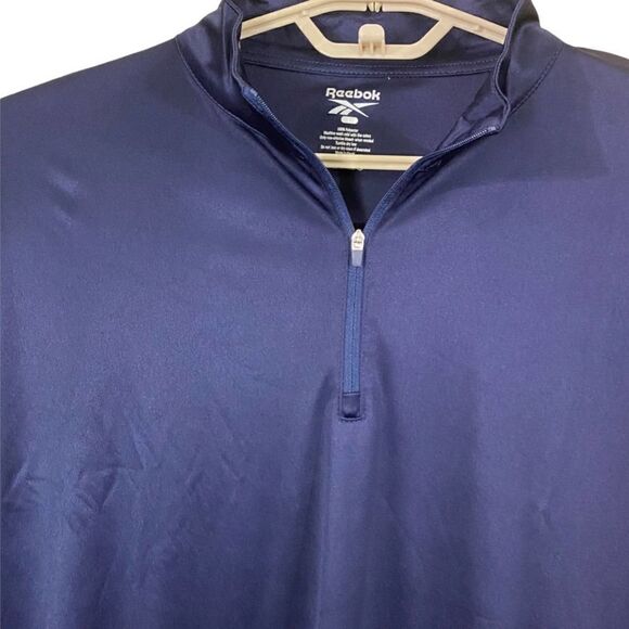 Mens Reebok Navy 1/4 Zip Long Sleeve Shirt Size Large - Picture 5 of 5